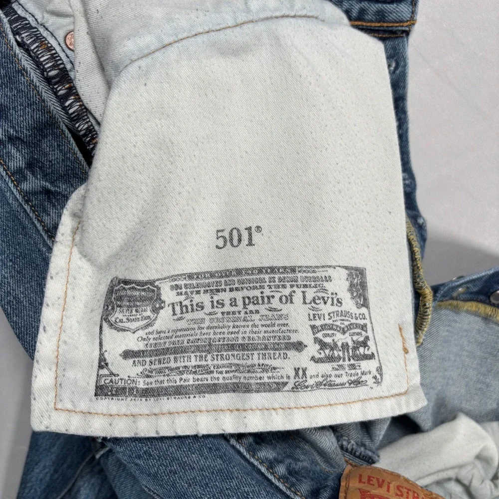 Levi's 501 Original Fit Jeans Mens 33x31 Blue Denim Button Fly Straight Leg